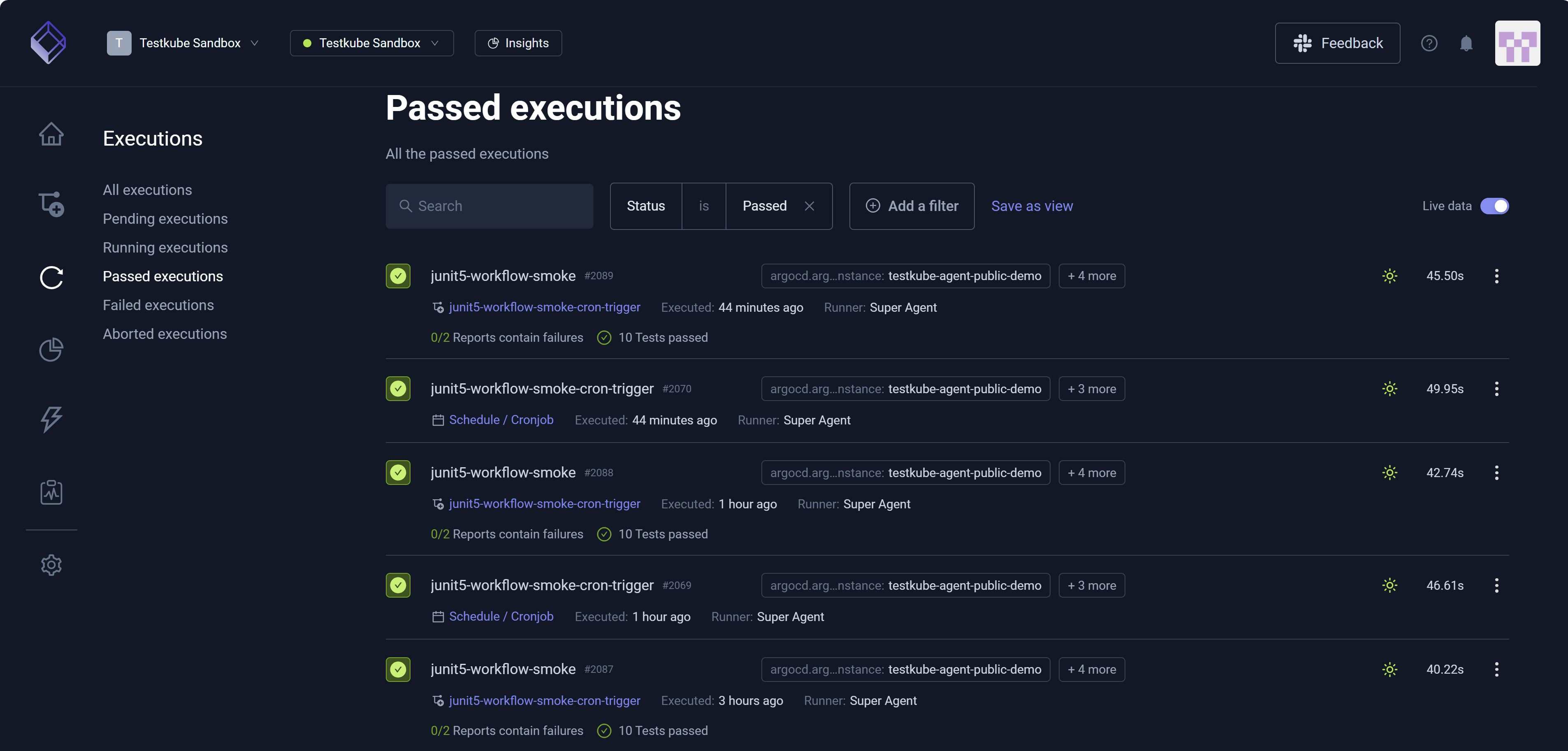 Passed Executions