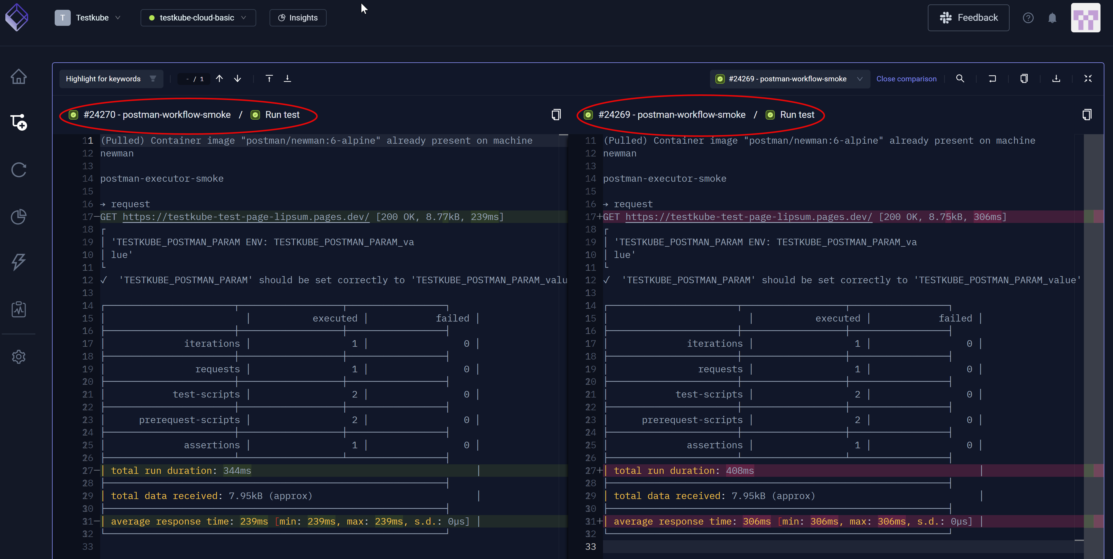 Compare Execution Step Differences